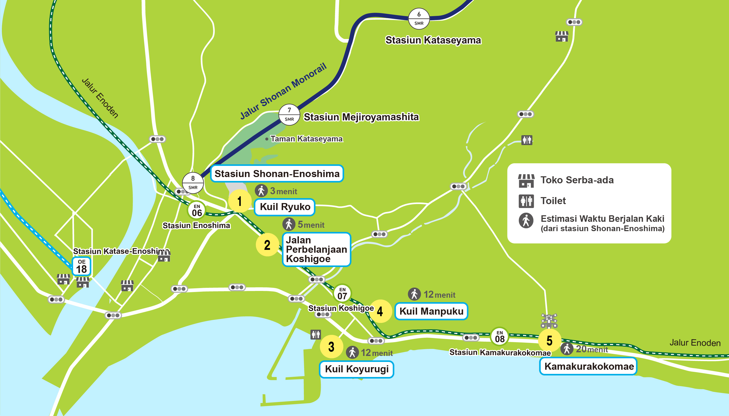 Koshigoe and Kamakurakokomae Lacation Map