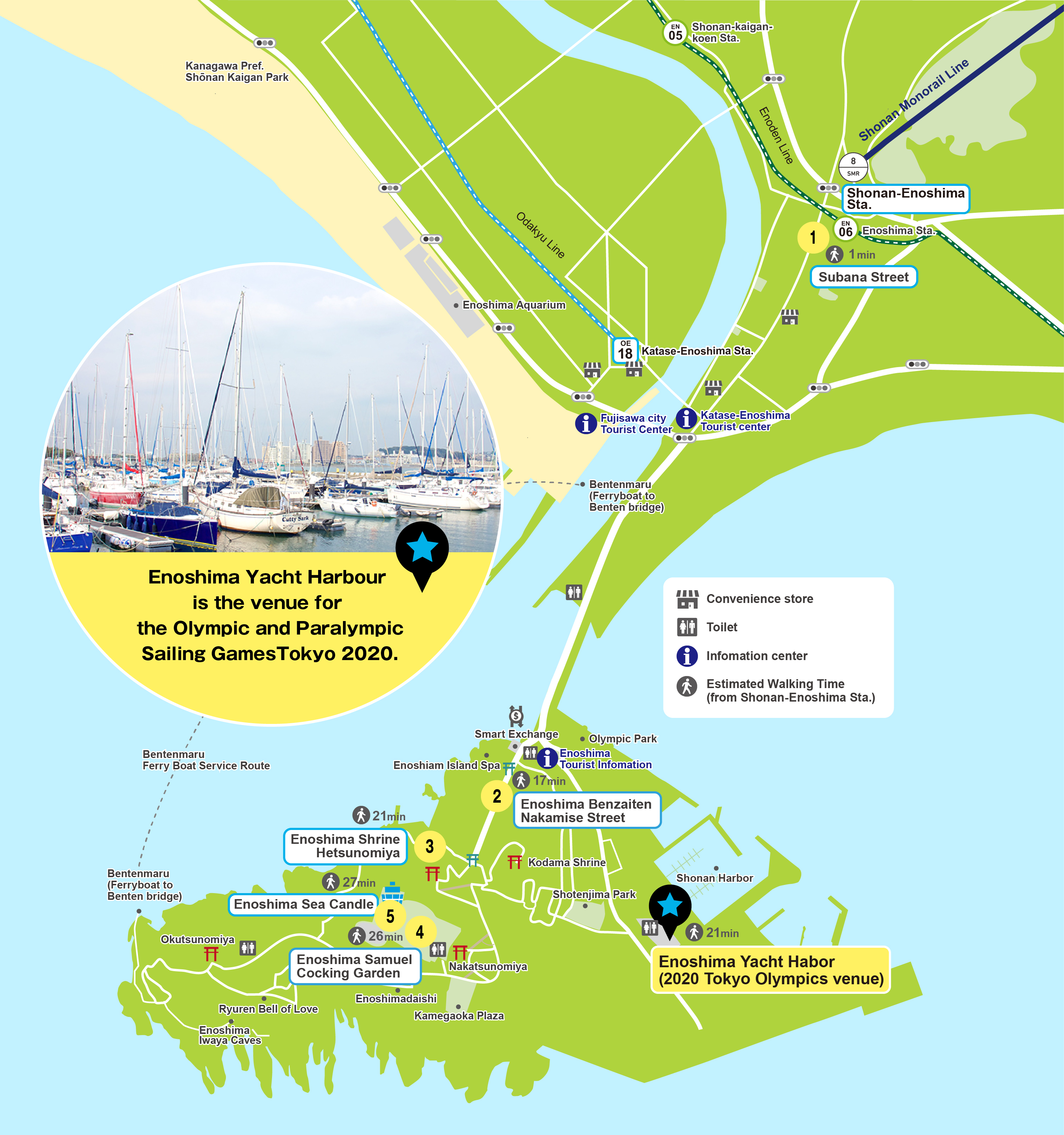 Enoshima Island Lacation Map