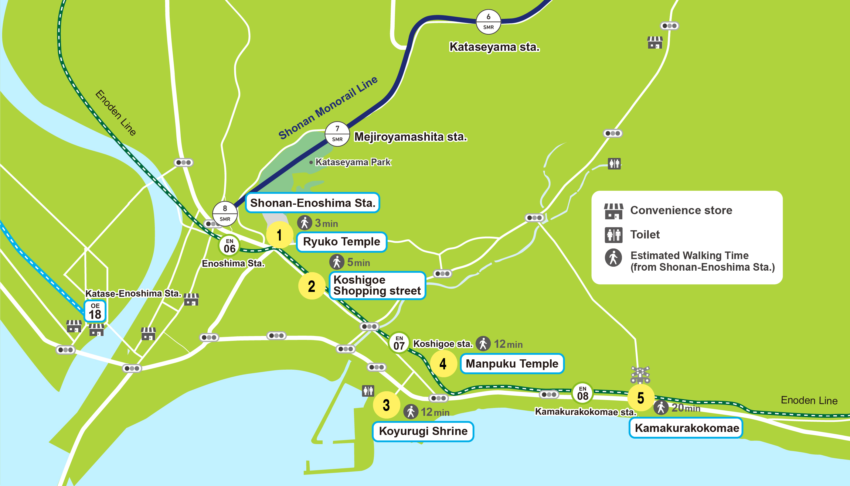 Koshigoe and Kamakurakokomae Lacation Map