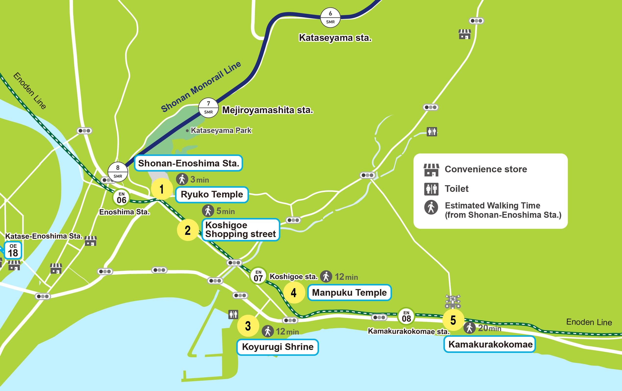 Koshigoe and Kamakurakokomae Lacation Map